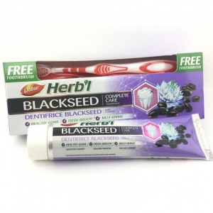 ЗУБНАЯ ПАСТА DABUR HERB’L BLACK SEED (С ЧЕРНЫМ ТМИНОМ), 150 Г. + ЗУБНАЯ ЩЕТКА